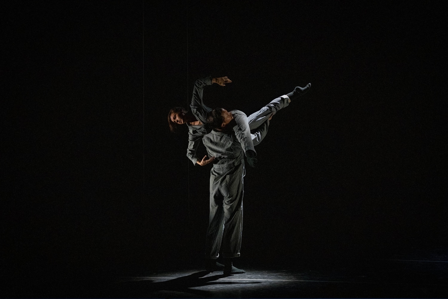 Alessio Crognale-Roberts and Lauren Lovette with Joel Wenhardt, Abdias Armenteros, Eliza Salem, Michelle Dorrance and Jayla Chee in Michelle Dorrance's new work "Doublethink" at NOW: Premieres at the 2024 Vail Dance Festival. Photo by Christopher Duggan.