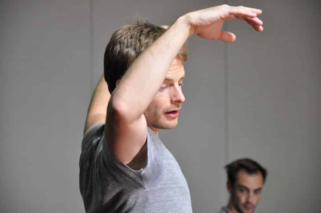 Christopher Wheeldon works on a new piece at the 2011 Vail Dance Festival. Photo by Erin Baiano